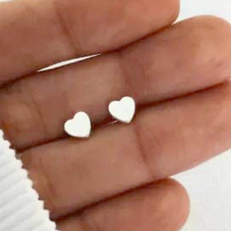 Aro Liso de plata 925 - Corazoncitos pasante con tuerquita mariposa
