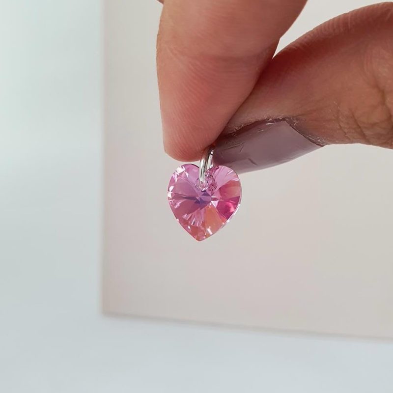 Dije Corazón de cristal SW rosa XS