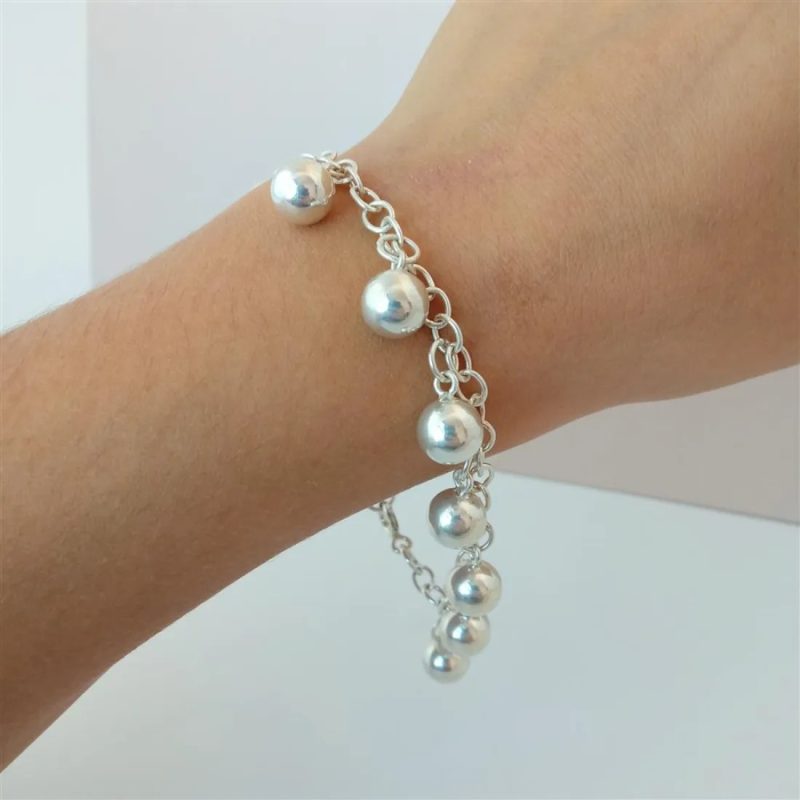 PULSERAS CON DIJES DE  BOLAS LISAS