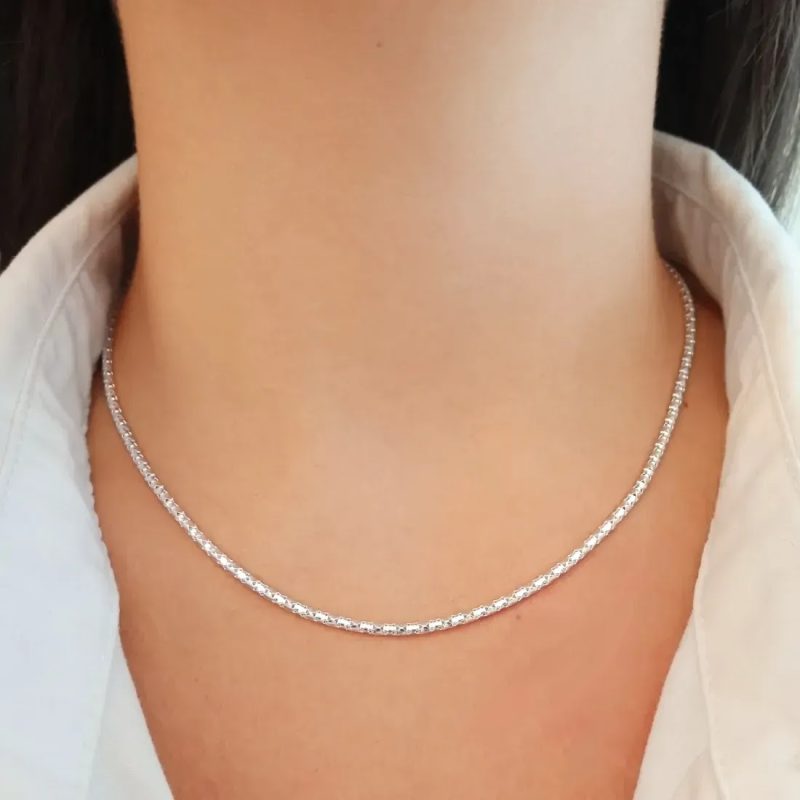 CADENA CANASTA DIAMANTADA 2MM -PLATA 925