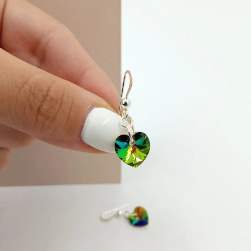AROS COLGANTE CORAZON SW VERDE TORNASOL