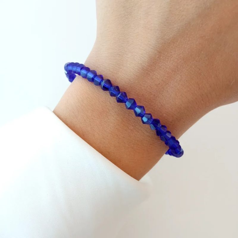 PULSERA ELASTIZADA MORELIA AZUL TORNASOLADO
